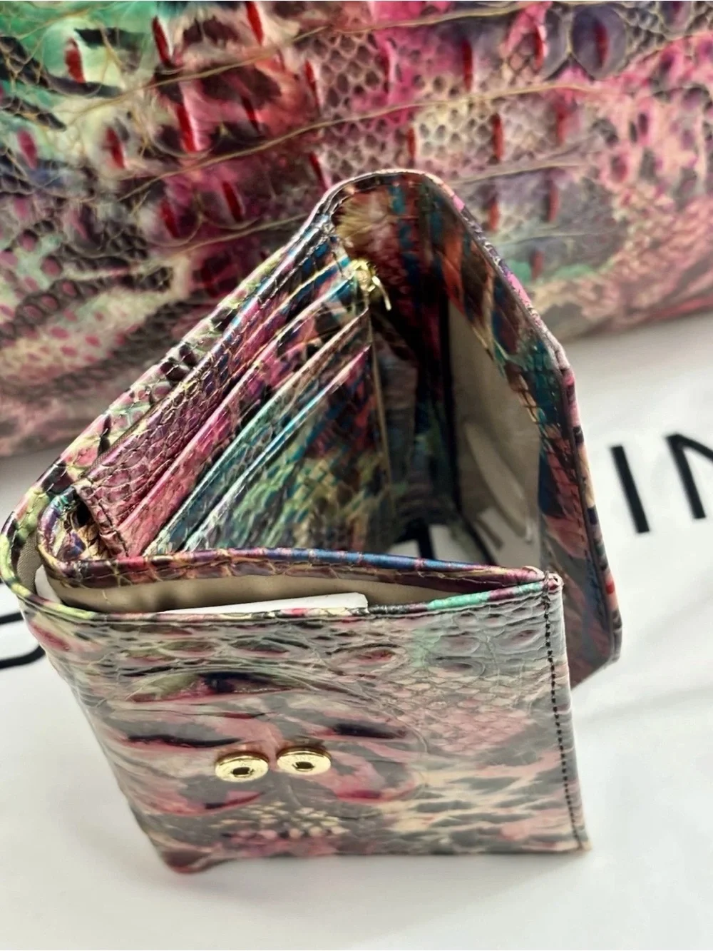 NWT Brahmin Large Elaine Shapeshifter Melbourne & Matching Wallet.